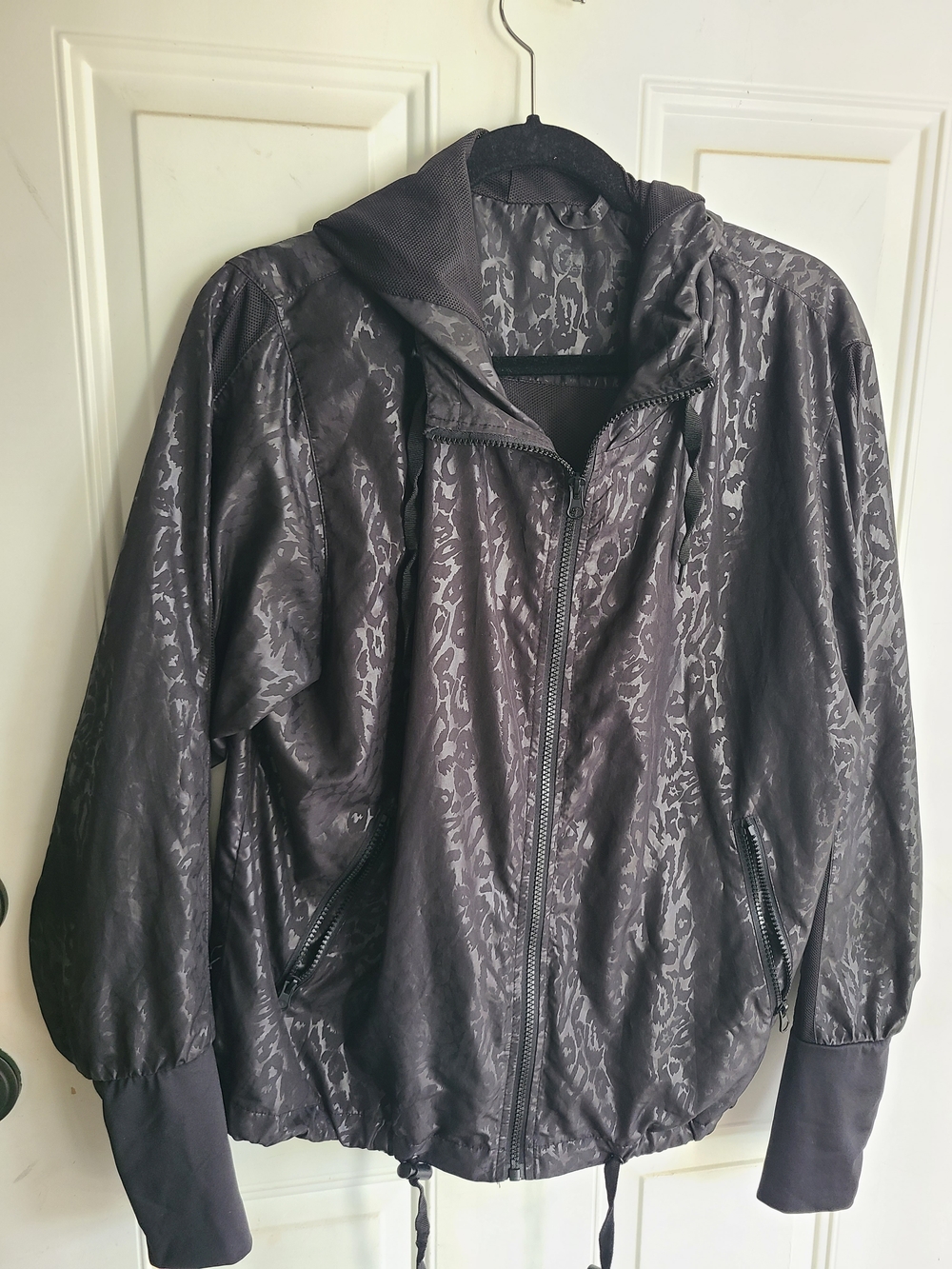 ZYIA Black Textured Hooded Bomber Jacket